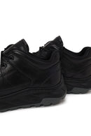 Erkek Siyah Bağcıklı Kalın Tabanlı Deri Sneaker | Derimod
