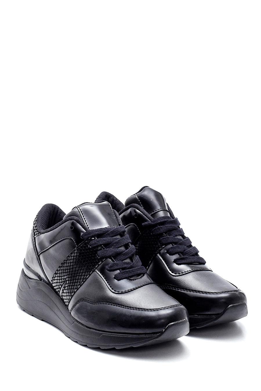 Kadın Deri Kroko Detaylı Sneaker