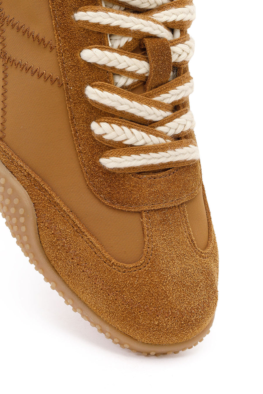 Kadın Taba Bağcıklı Deri Sneaker
