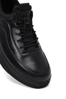 Erkek Siyah Kalın Tabanlı Deri Sneaker | Derimod