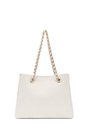 Women's Cream Long Strap Printed Shoulder Bag | Derimod