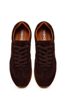 Erkek Kahverengi Bağcıklı Süet Deri Sneaker | Derimod