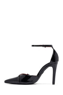 Woman Black Ankle-Strap Buckled High Slim-Heel Patent Leather Stiletto | Derimod