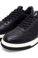 Erkek Siyah Bağcıklı Deri Sneaker | Derimod