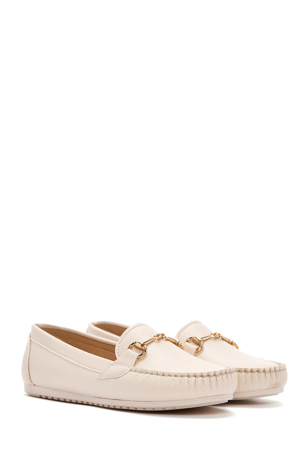 Kadın Bej Toka Detaylı Loafer