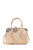 Woman Cream Long Strap Printed Shoulder Bag | Derimod
