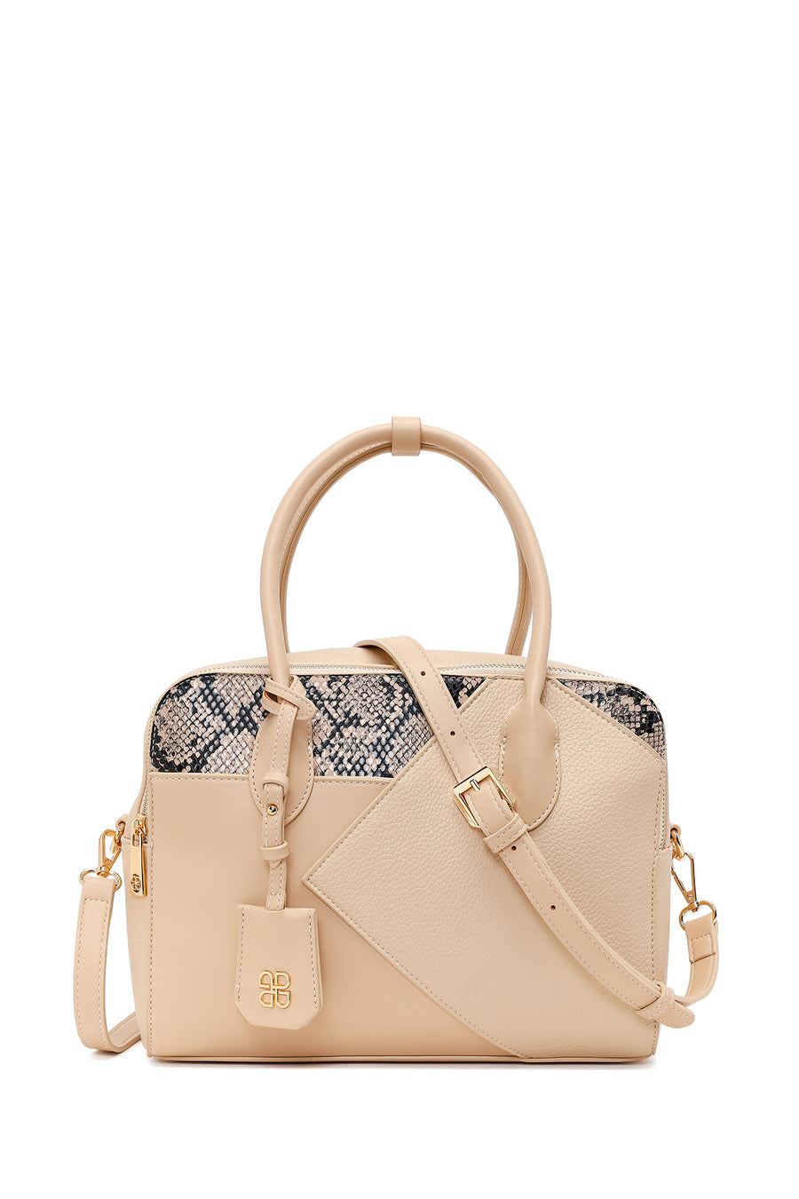 Woman Cream Long Strap Printed Shoulder Bag AB150011SK | Derimod