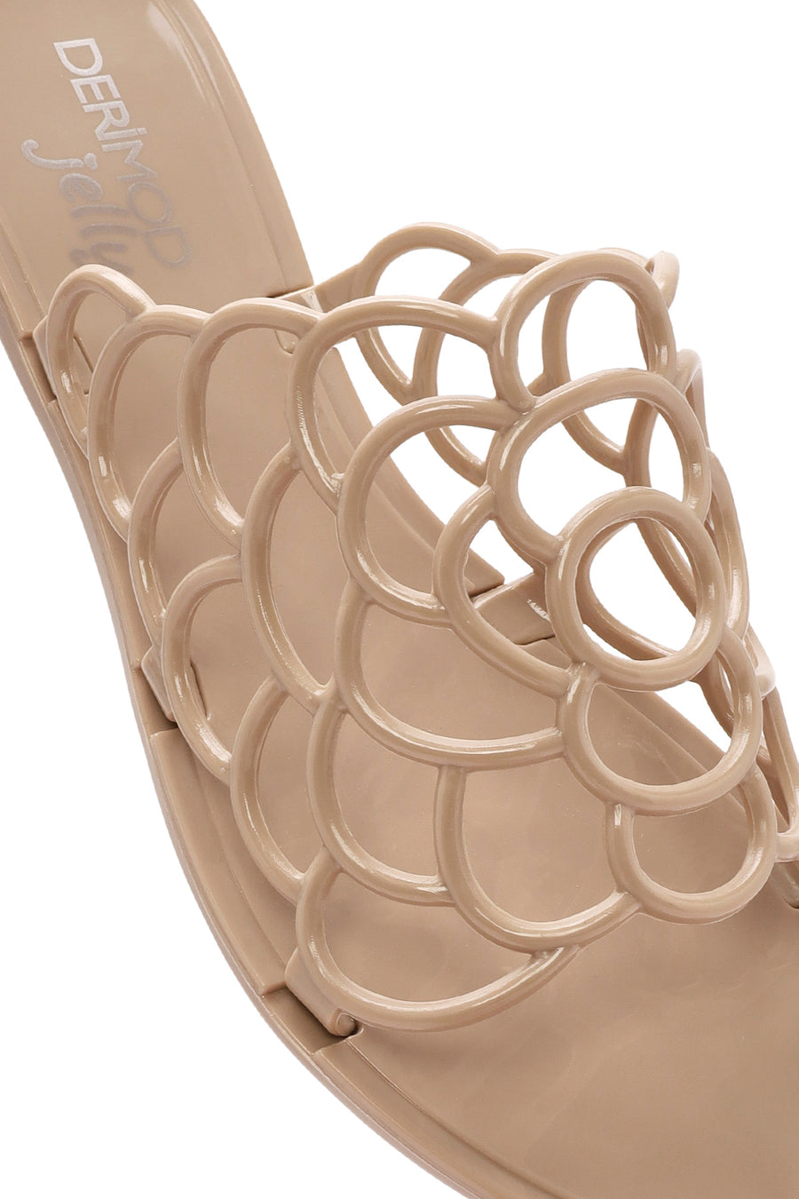 Women's Beige Patterned Jelly Slippers
