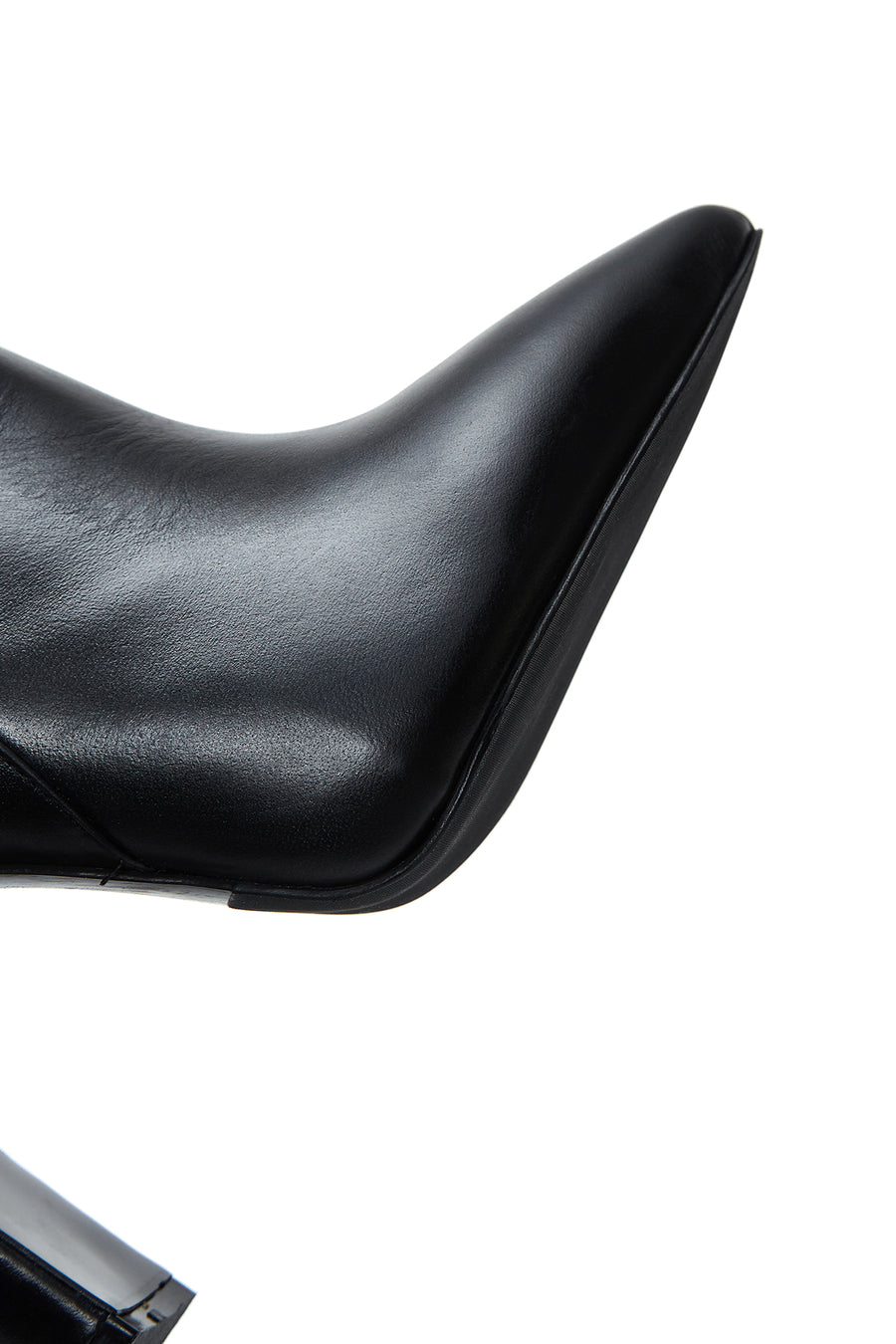 Women's Black Leather Heeled Boots