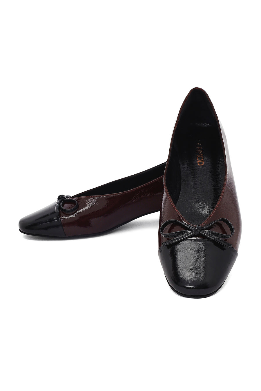 Women's Burgundy Short Heel Leather Ballet Flat