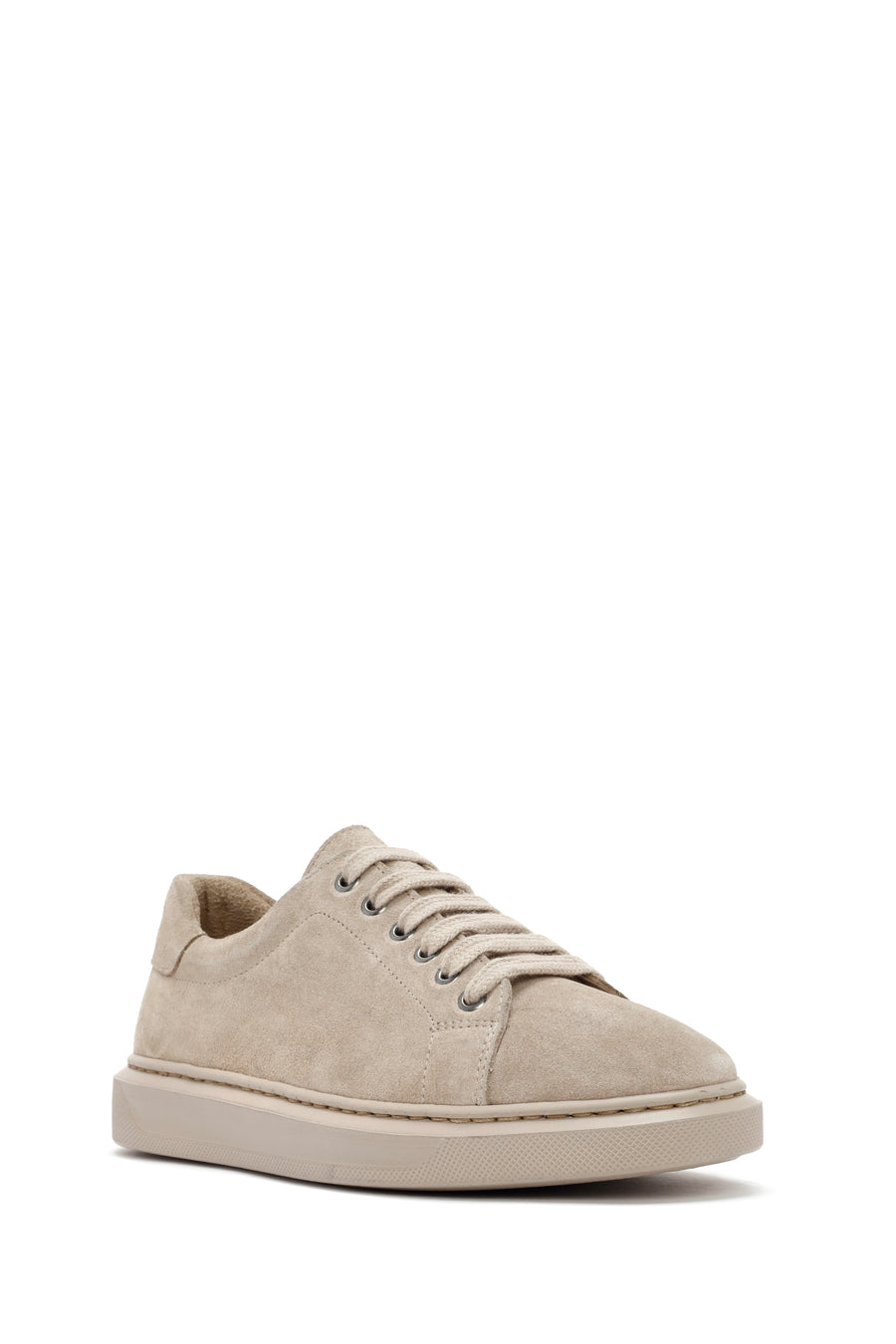 Women's Beige Lace-Up Suede Leather Sneaker
