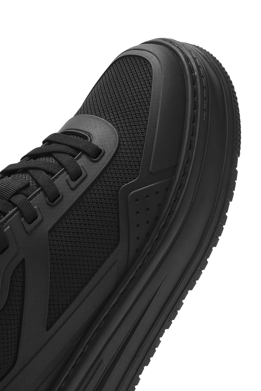 Erkek Siyah Bağcıklı Kalın Tabanlı Sneaker