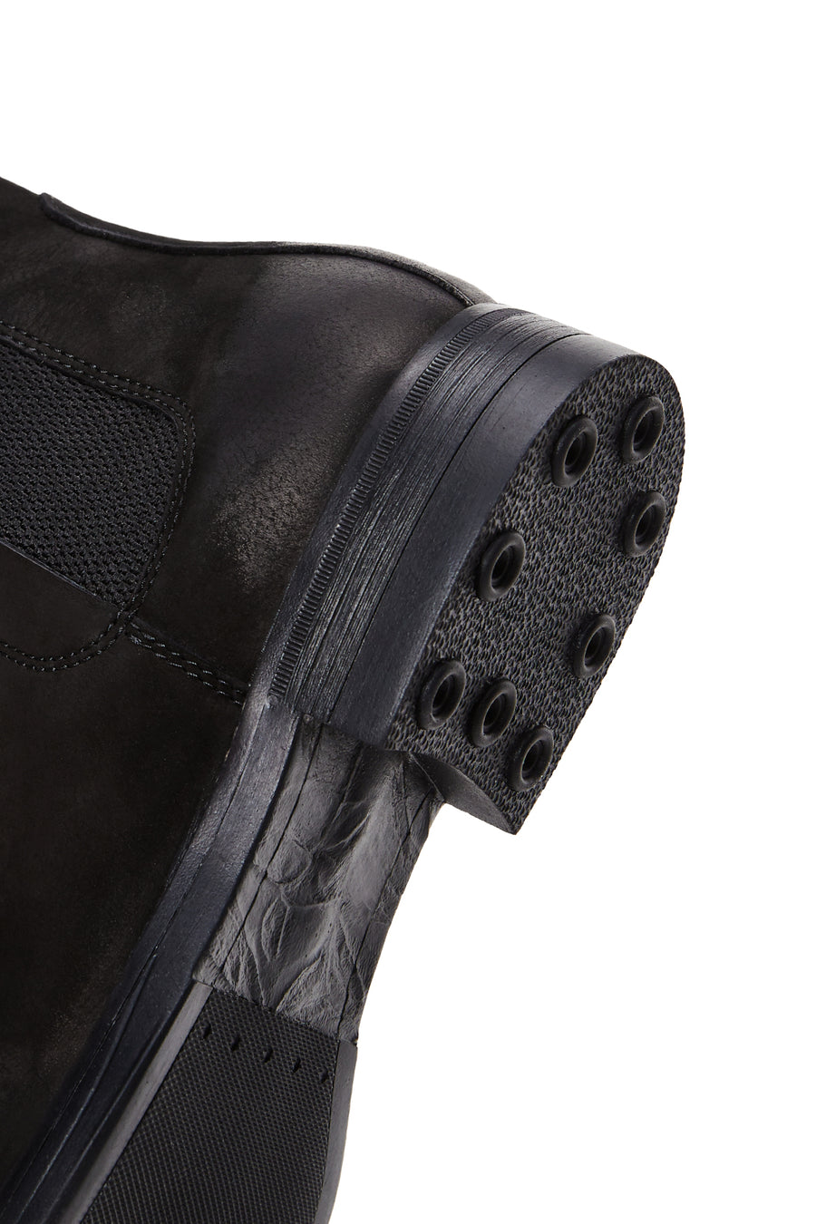 Men's Black Nubuck Leather Chelsea Flat Boots