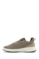Men's Beige Lace-Up Thick-Sole Sneakers | Derimod