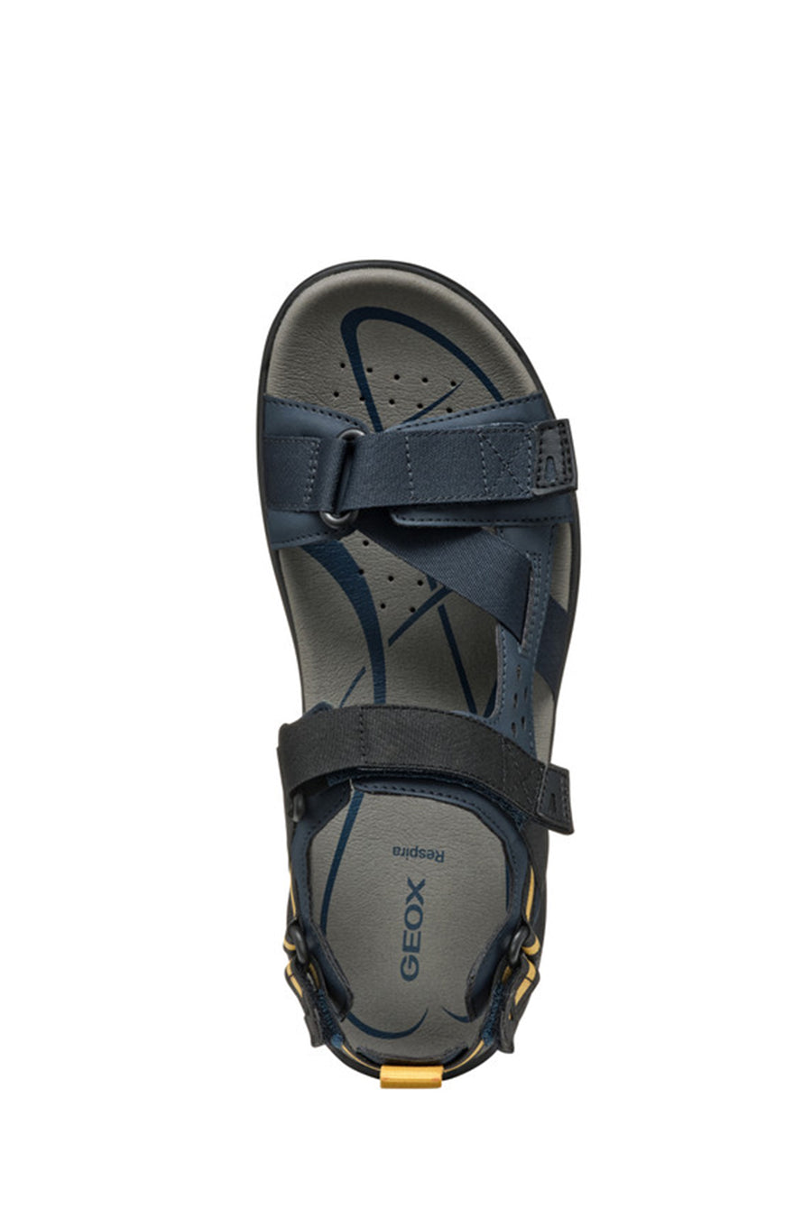 Geox Men's Navy Blue U Terreno + Grip B Te + Nbk Sy Double Strap Fabric Sandals