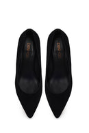 Woman Black Short Thin-Heeled Suede Stiletto | Derimod
