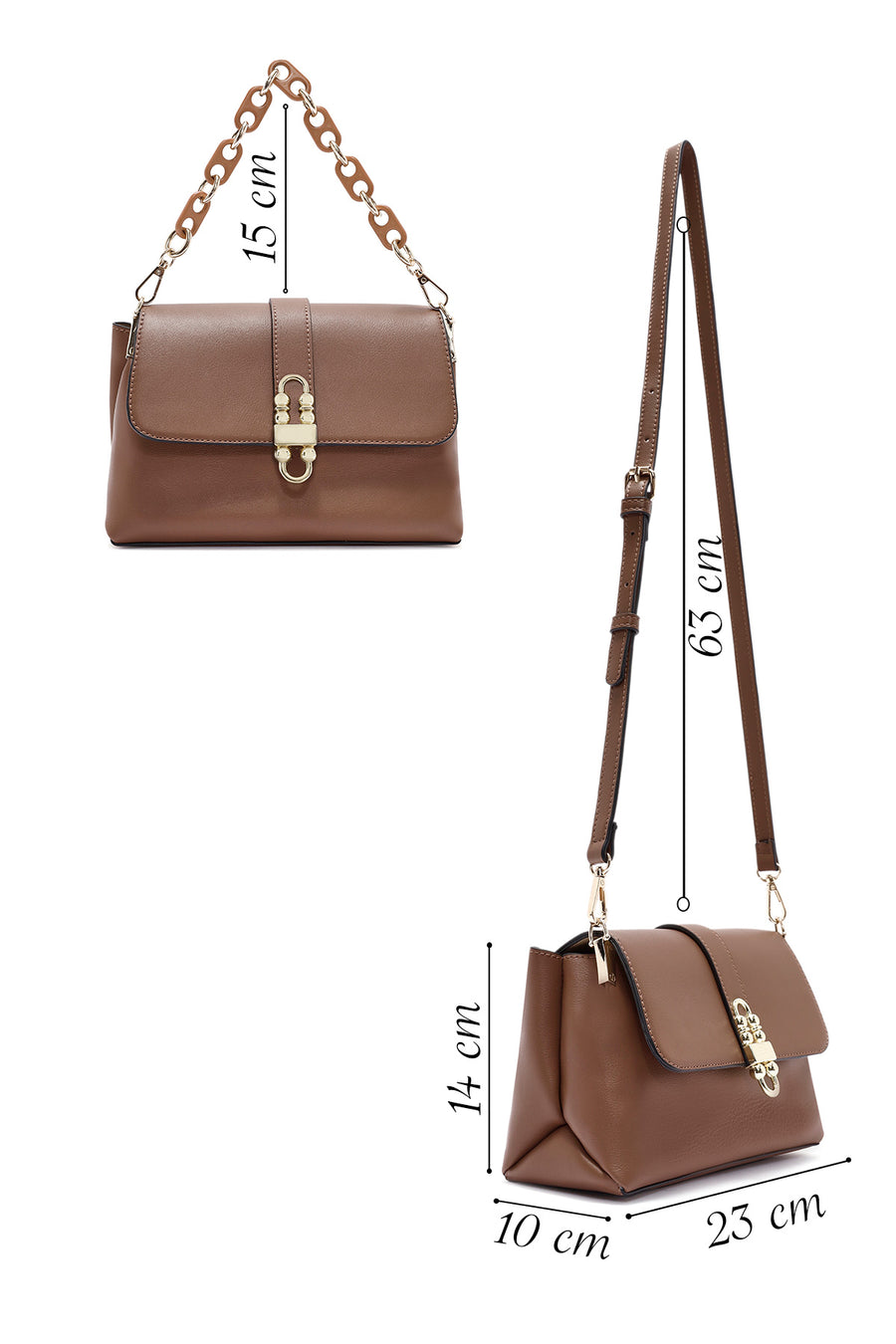 Women's Brown Long Strap Shoulder Bag
