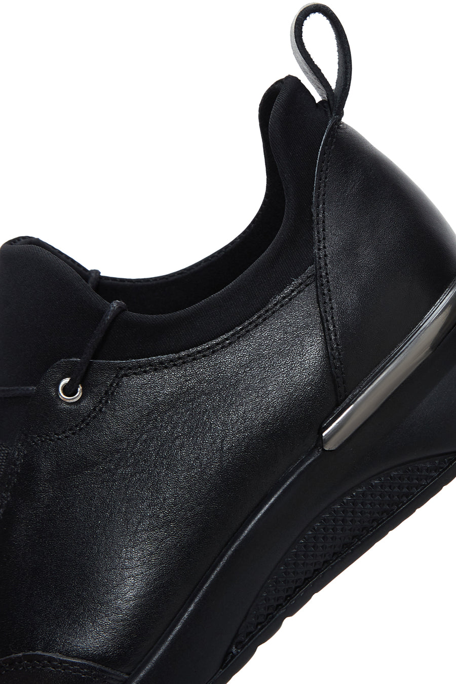 Women's Black Leather Casual Sneaker