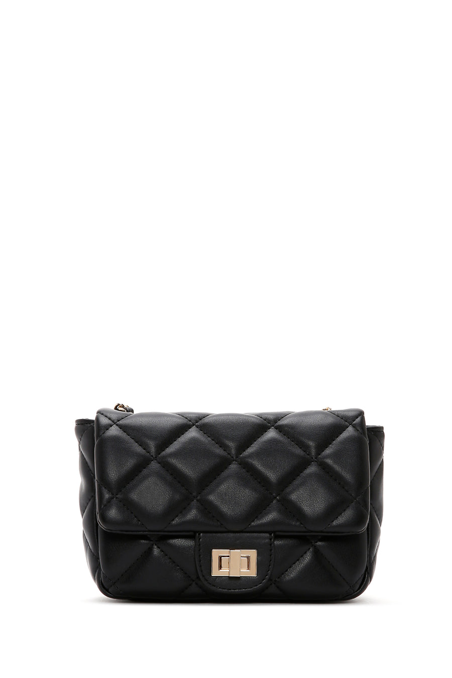 Women's Black Long Strap Quilted Crossbody Bag