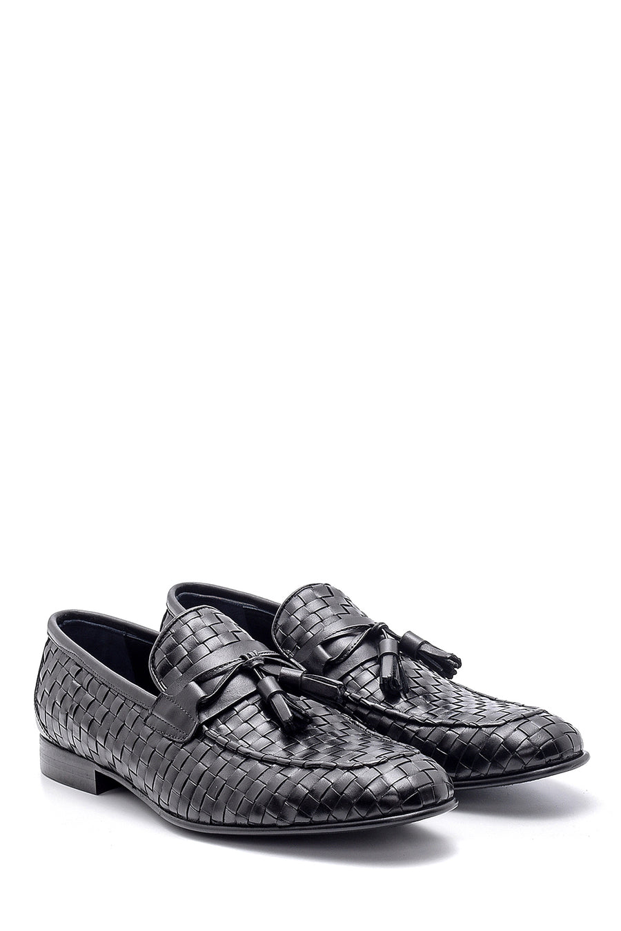 Erkek Deri Örgü Desen Loafer
