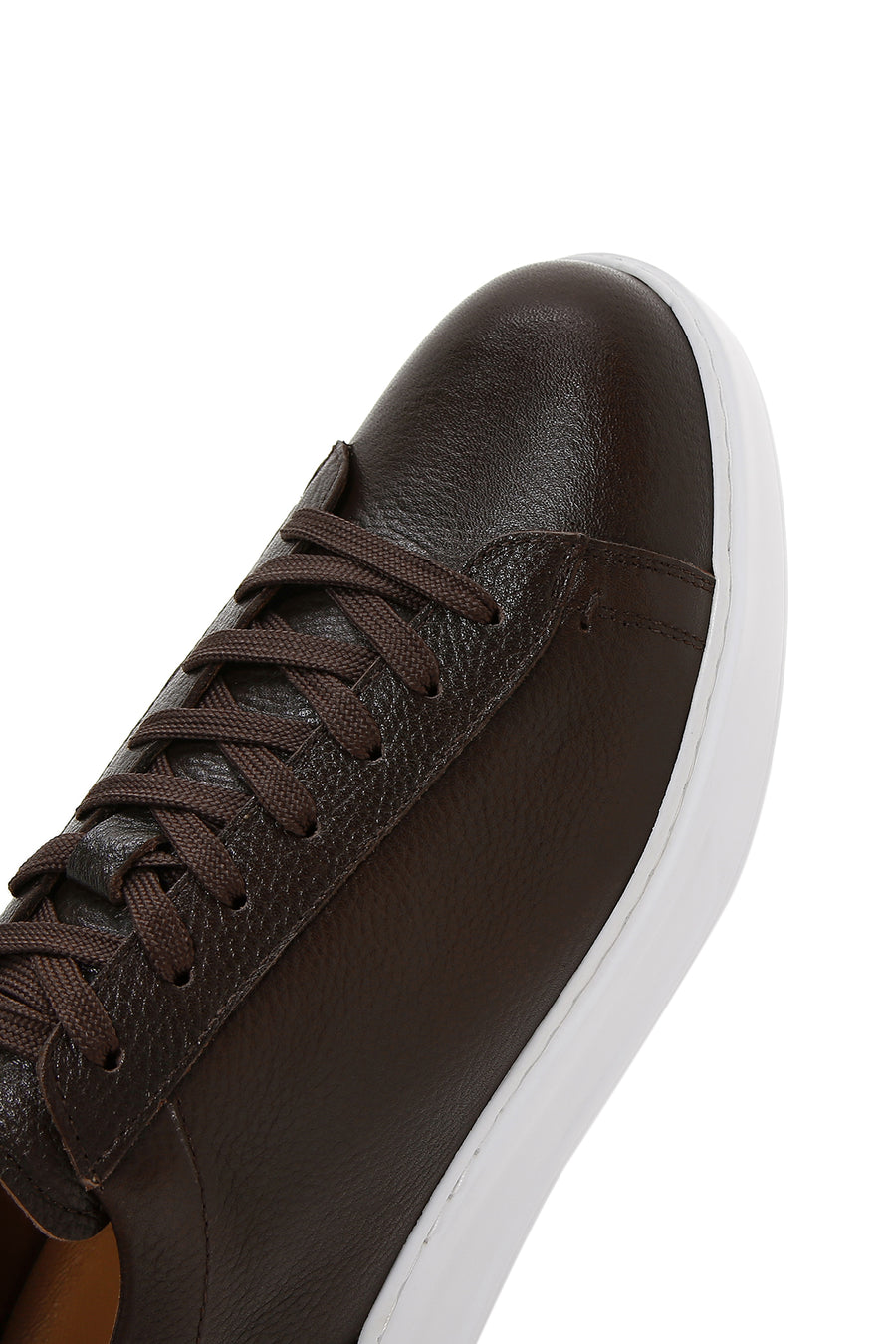 Men's Brown Lace-Up Leather Sneaker