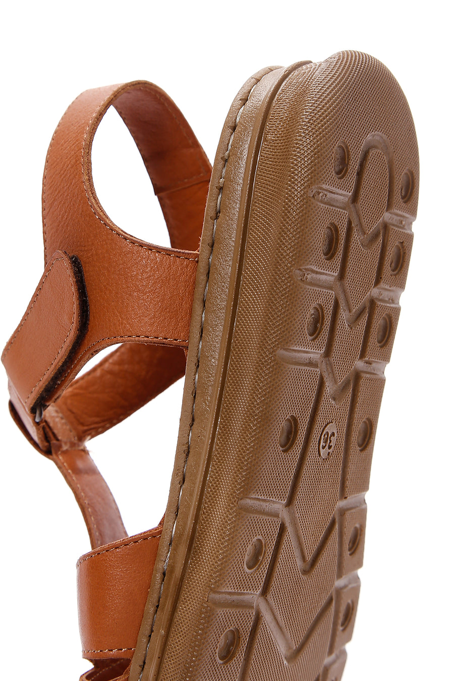 Women's Tan Leather Comfort Sandals