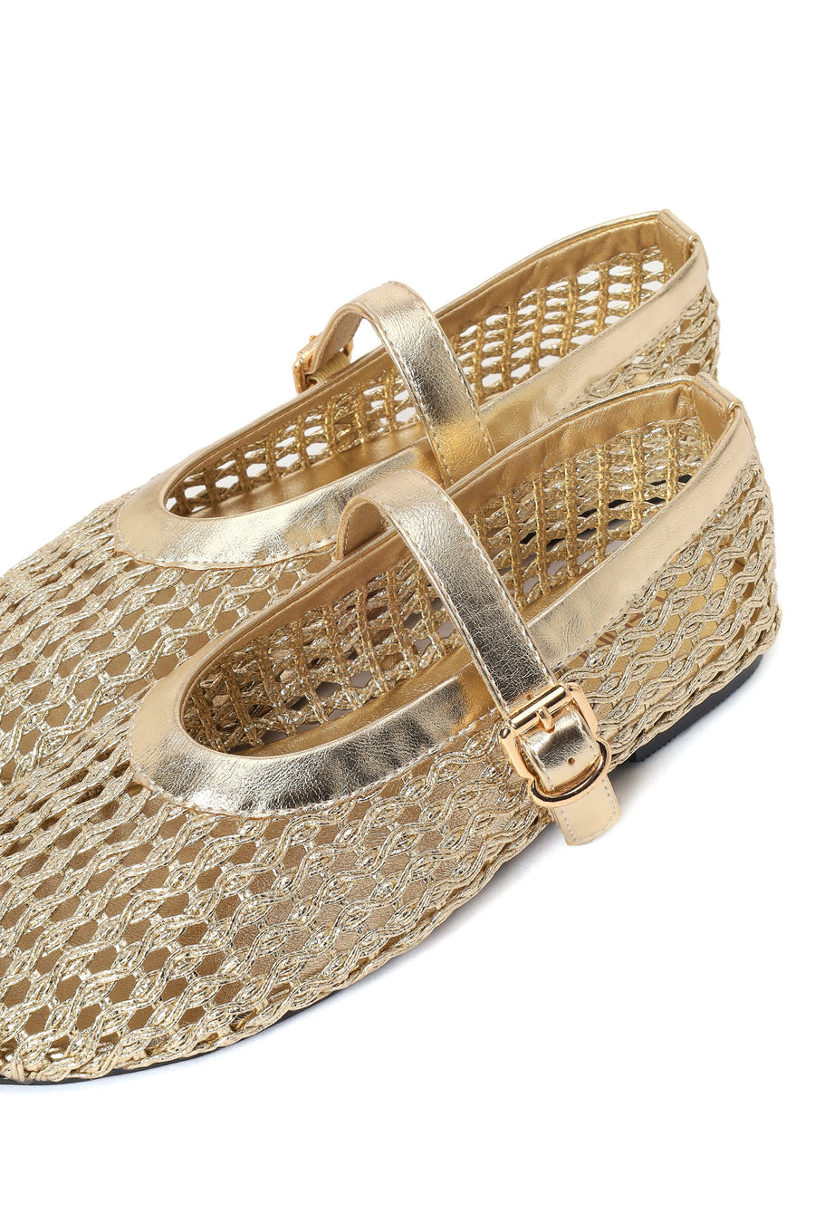 Woman Gold Metallic Ballet Flats