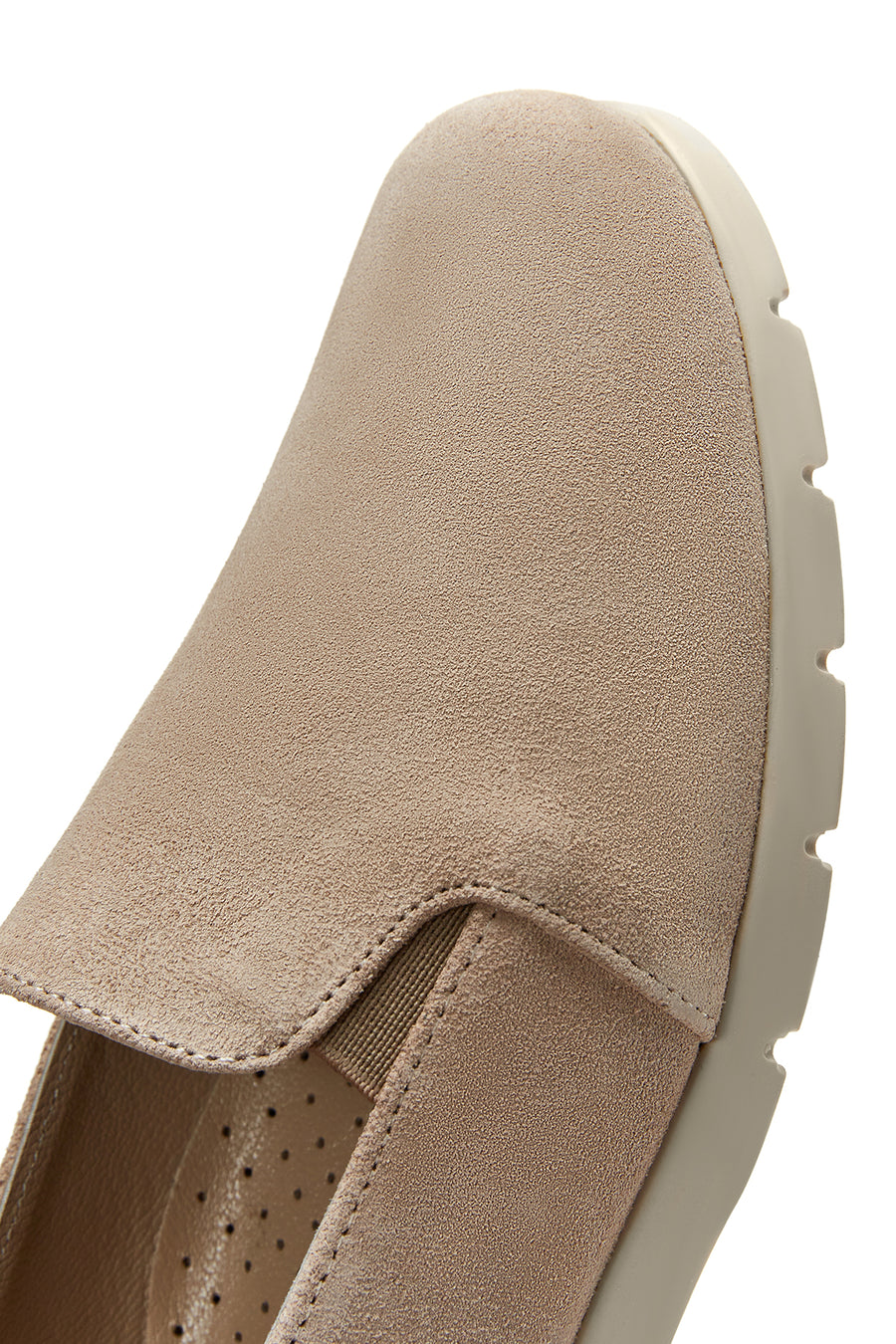 Kadın Gri Süet Deri Comfort Loafer