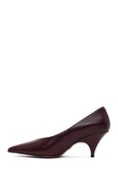 Kadın Bordo Topuklu Deri Stiletto | Derimod