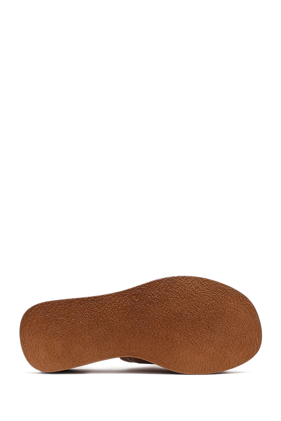 Woman Beige Thick Sole Leather Comfort Slippers