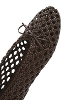 Women's Brown Braided Ballerina | Derimod