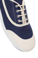 Woman Blue Lace-Up Jean Leather Sneaker | Derimod