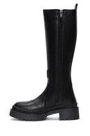 Women's Black Leather Buckle Boots | Derimod