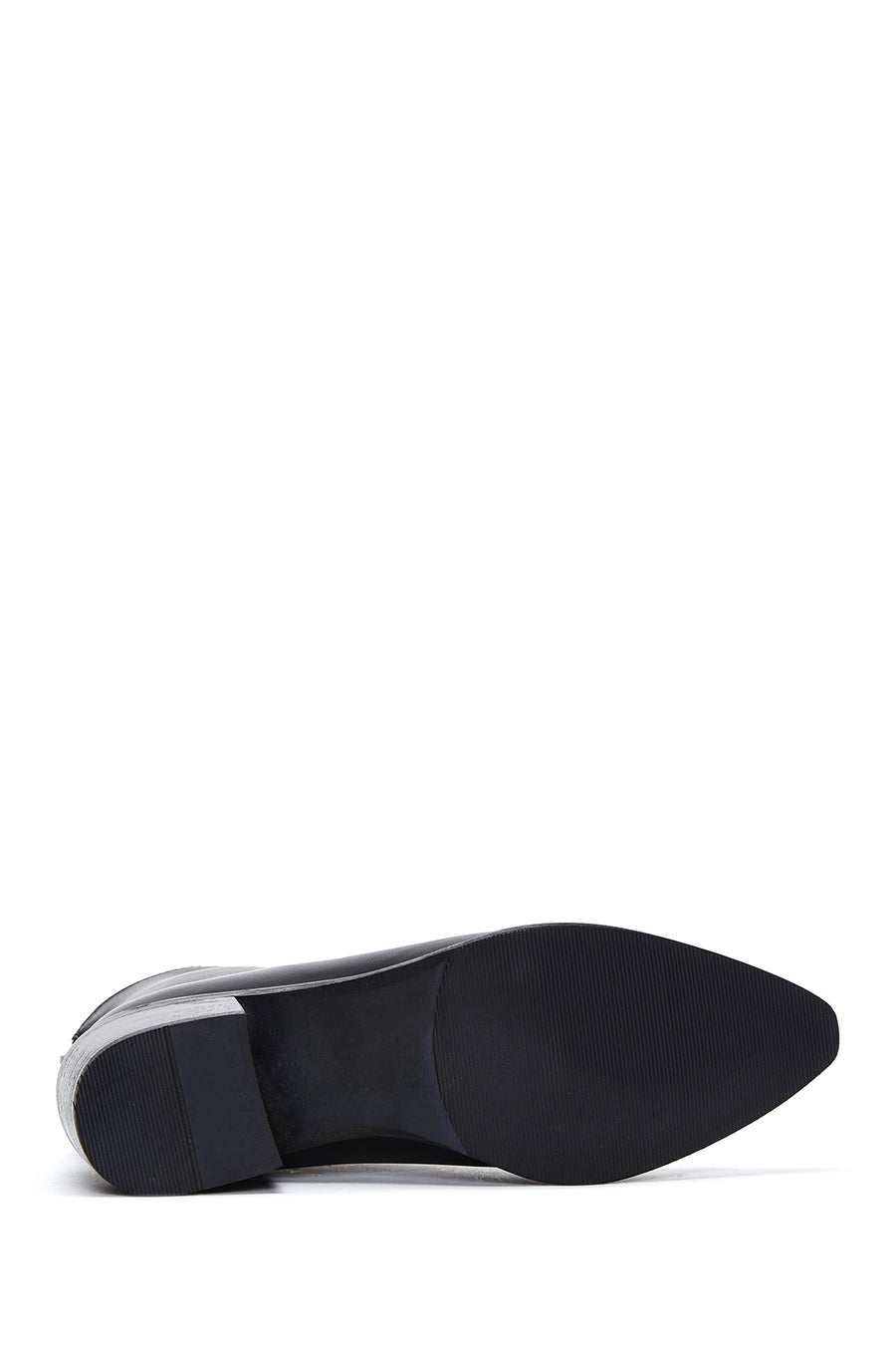 Women's Black Leather Zippered Heeled Classic Boots