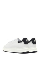 Men's White Lace-up Thick-Sole Leather Sneaker | Derimod