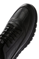 Men's Black Lace-Up Leather Casual Sneaker | Derimod