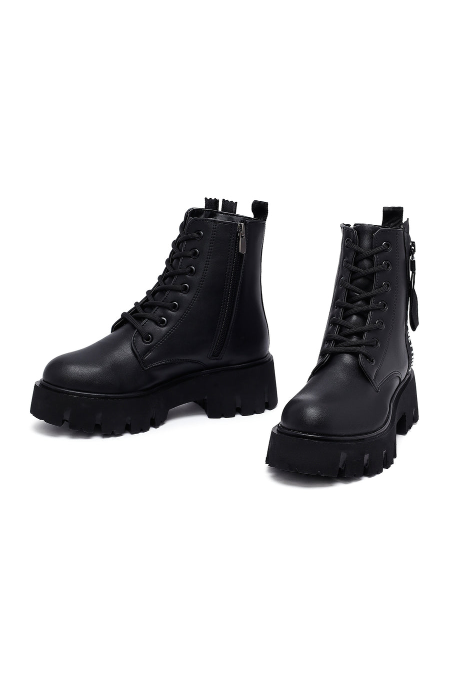 Women's Black Zippered Casual Boots