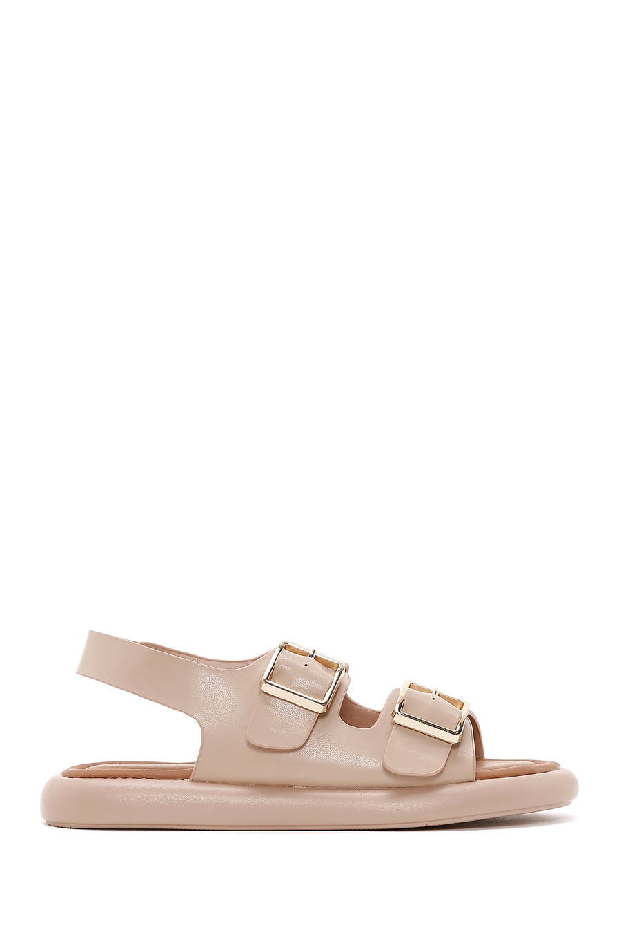 Kadın Bej Çift Tokalı Comfort Sandalet 24SFE472418 | Derimod