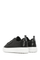 Erkek Siyah Bağcıklı Deri Sneaker | Derimod