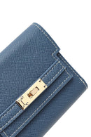 Women's Blue Printed Wallet | Derimod