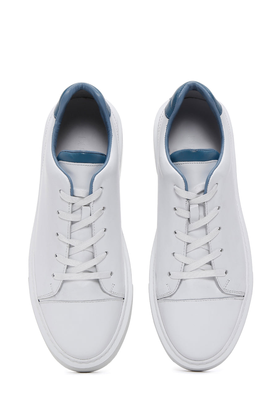 Erkek Beyaz Deri Kalın Tabanlı Sneaker