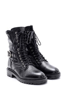 Women's Lace-up Leather Boots | Derimod