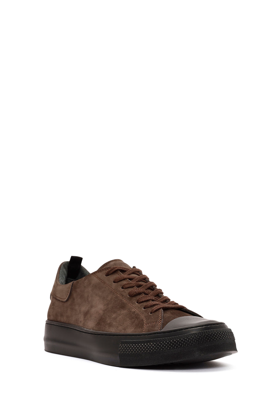 Erkek Kahverengi Bağcıklı Nubuk Deri Sneaker