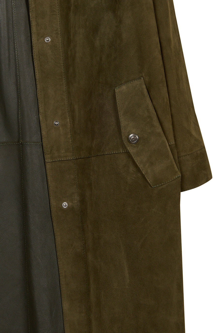 Los Angeles Woman Green Suede Coat