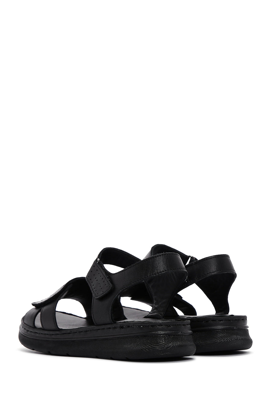 Kadın Siyah Deri Comfort Sandalet