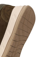 Male Khaki Lace-Up Thick-Soled Suede Leather Sneaker | Derimod