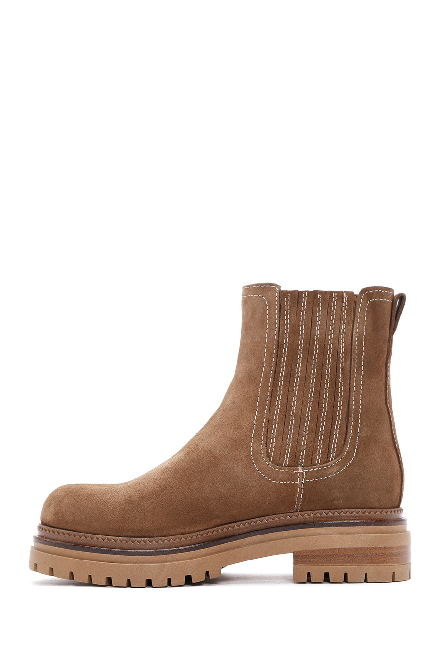 Women's Tan Suede Leather Chelsea Boots