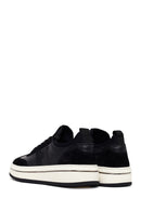 Erkek Siyah Bağcıklı Kalın Tabanlı Deri Sneaker | Derimod