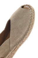 Kadın Bej Süet Espadril Sandalet | Derimod
