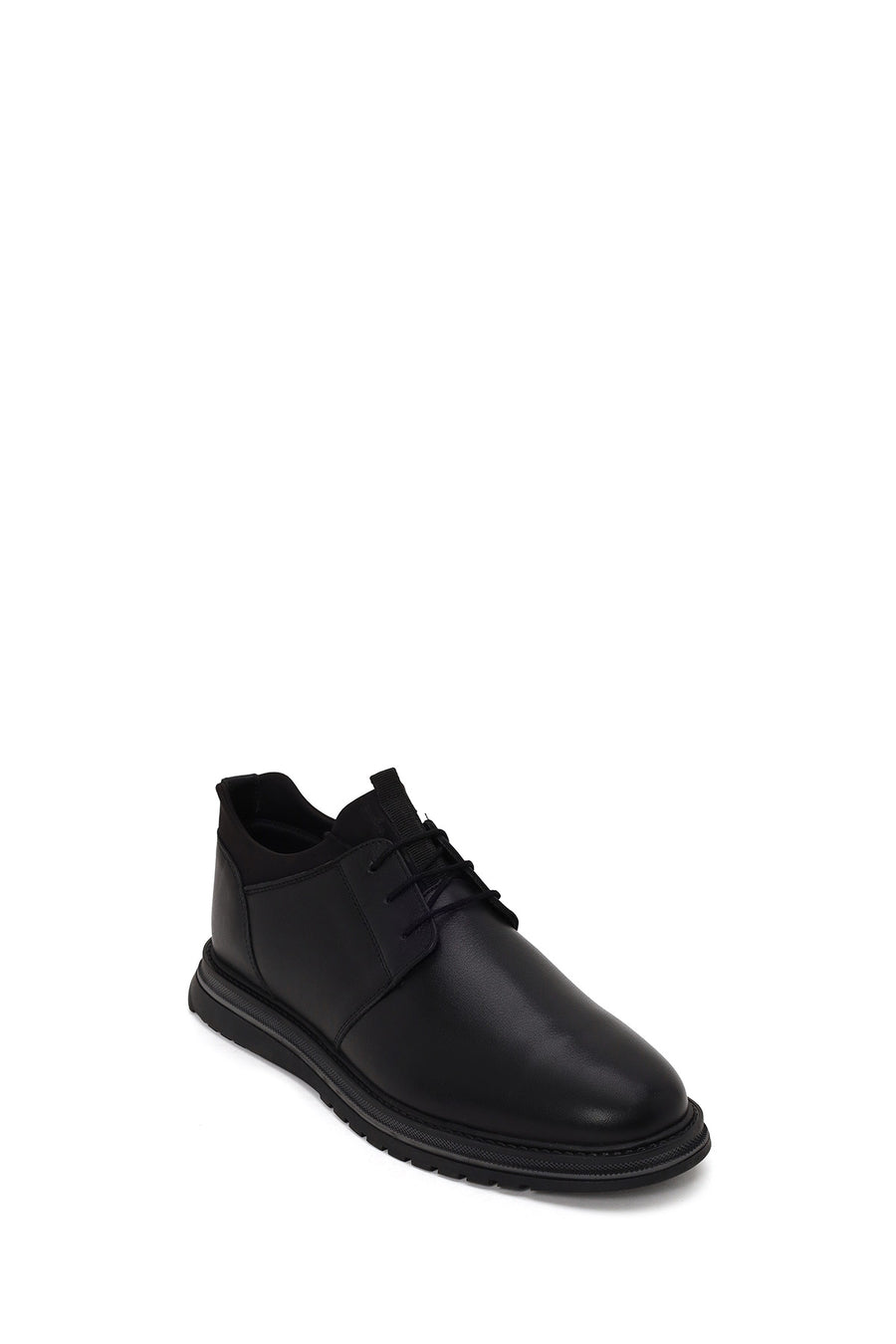Male Black Lace-Up Leather Casual Shoes